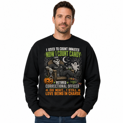 Personalized Retired Correctional Officer Halloween Sweatshirt I Don’t Always Enjoy Retirement