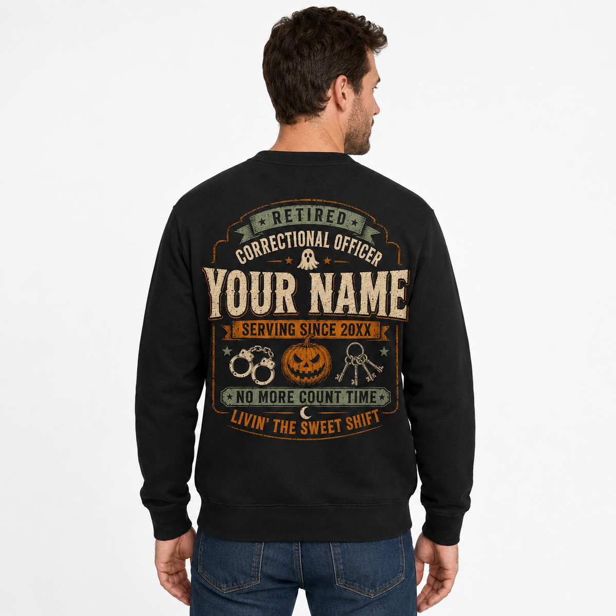 Personalized Retired Correctional Officer Halloween Sweatshirt I Don’t Always Enjoy Retirement