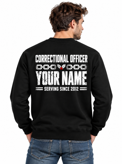 Personalized Correctional Officer Holding the Line Christmas Sweatshirt