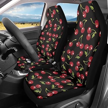 Cherry Print Pattern Car Seat Covers Car Seat Set Of Two Universal Car Seat Cover