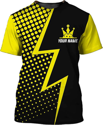 3D Customized Pickleball King T-Shirt Leave It All On The Court Short Sleeve Outfit Gift for Pickle Ball Players