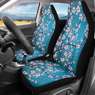 Peach Blossom Print Pattern Car Seat Covers Car Seat Set Of Two Universal Car Seat Cover