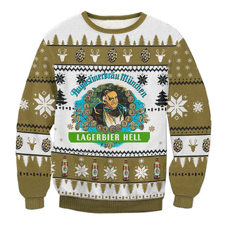 Unisex Augustiner Lagerbier Hell 3D Ugly Christmas Sweater For Men & Women Christmas Gift Sweater BH1363