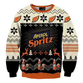 Unisex Aperol Spritz Orange 3D Ugly Christmas Sweater For Men & Women Christmas Gift Sweater BH1131