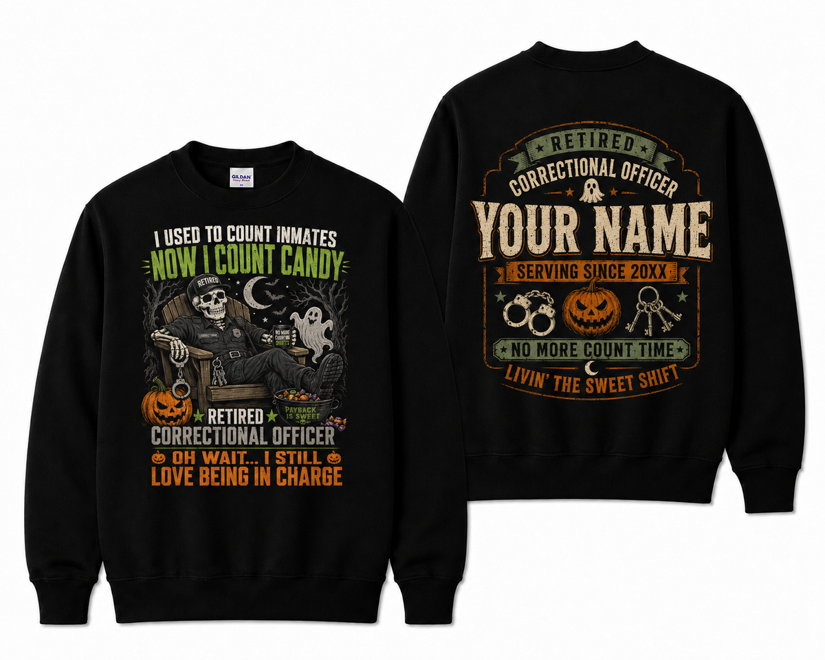 Personalized Retired Correctional Officer Halloween Sweatshirt I Don’t Always Enjoy Retirement