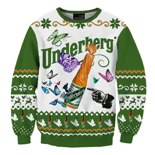 Unisex Underberg Natural Herb Bitters 3D Ugly Christmas Sweater For Men & Women Christmas Gift Sweater BH1126