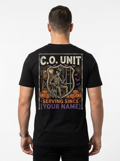 Custom "The Real Spooks" Halloween Correctional Officer T-Shirt — Personalized Front & Back Graphic Tee