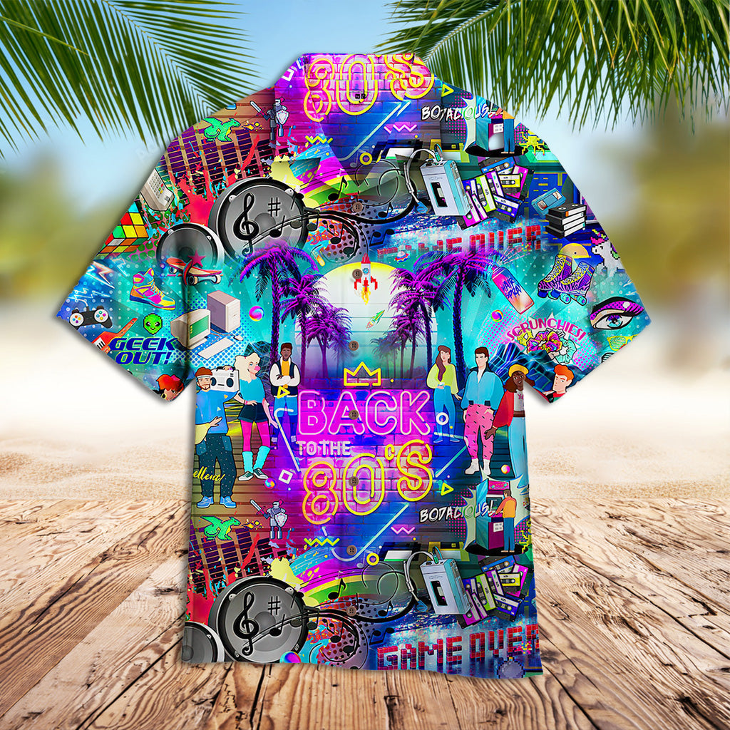 Back To The 80s Hawaiian Shirt Aloha Regular Fit Short Sleeve Casual Shirt For Men And Women HW1268