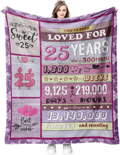 25Th Birthday Gifts For Women25Th Birthday Decorations25Th Birthday Gifts For Female 25Th Birthday Blanket, Gift For 25-Year-Old Daughter From Mom MI0366