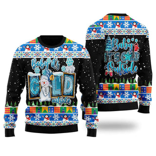 Baby It's Cold Outside Snowman Christmas Ugly Christmas Sweater For Men & Women Christmas Gift Sweater US1410