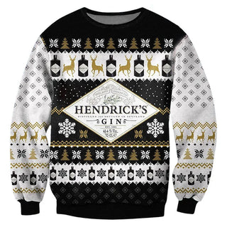 Unisex Hendrick's Gin 3D Ugly Christmas Sweater For Men & Women Christmas Gift Sweater BH1124