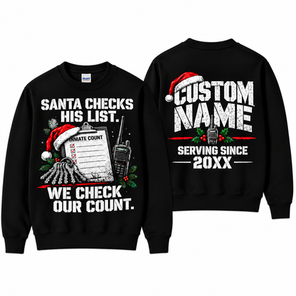Personalized Correctional Officer Christmas Sweatshirt Inmate Count