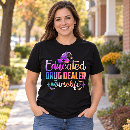 Personalized Custom Educated Drug Dealer Halloween Nurse Unisex T-Shirt
