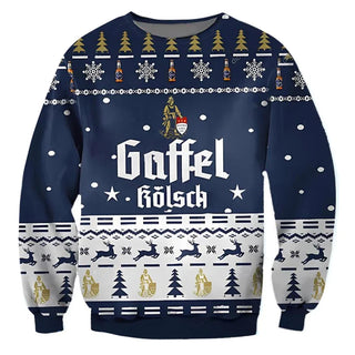 Unisex Gaffel Kolsch Beer 3D Ugly Christmas Sweater For Men & Women Christmas Gift Sweater BH1199