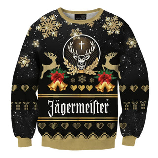 Unisex Jagermeister Bell 3D Ugly Christmas Sweater For Men & Women Christmas Gift Sweater BH1071