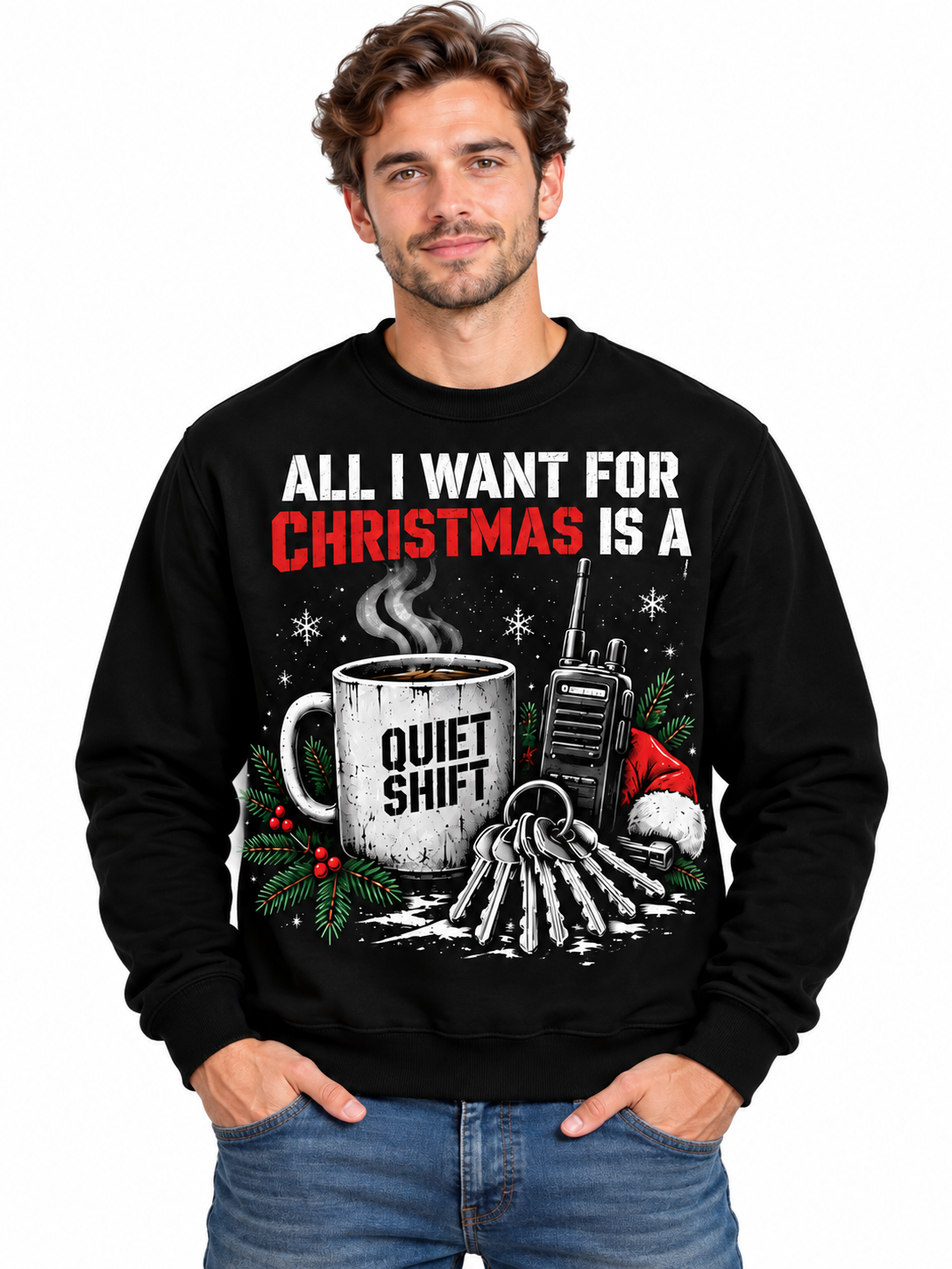 Personalized Correctional Officer Quiet Shift Christmas Sweatshirt