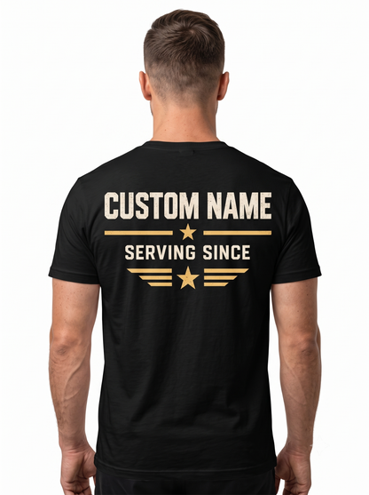 Respect The Badge Learn The Name – Personalized Correctional Officer Front & Back T-Shirt