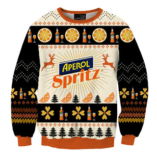 Unisex Vintage Aperol Spritz 06 3D Ugly Christmas Sweater For Men & Women Christmas Gift Sweater BH1076