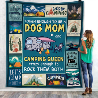 Camping Queen Dog Mom Fleece Blanket JN293 81O57