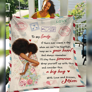 Personalized With Love And Kisses Daughter Letter Fleece Blanket AG61 29O53