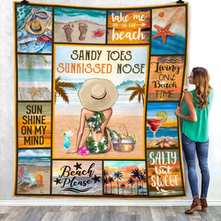 Beach Sandy Toes Sunkissed Nose Fleece Blanket JN263 67O58