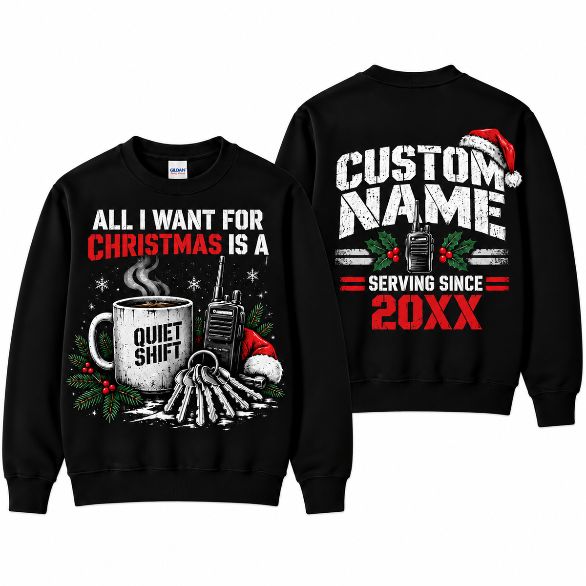 Personalized Correctional Officer Quiet Shift Christmas Sweatshirt