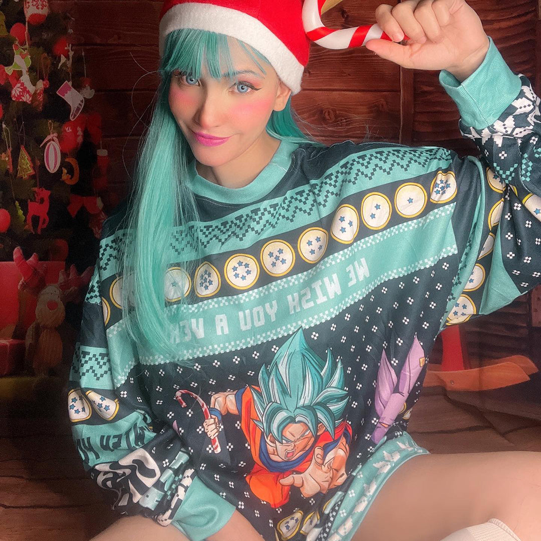 A Very Saiyan Christmas Dragon Ball Z Ugly Christmas Sweater