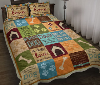 A Dogs Love Quilt Bedding Set Bedspread Bedroom Decoration Twin/Queen/King Size Bedding