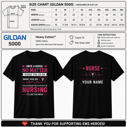 Personalized Once a Nurse Always a Nurse Shirt Custom RN Gift Unisex T-Shirt