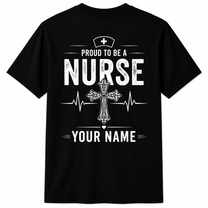 Personalized Cute Nurse Faith Shirt Custom Jesus Loves Nurses Gift Unisex T-Shirt