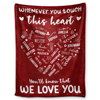 Whenever You Touch This Heart - Loving Gift For Mom, Grandma - Personalized Fleece Blanket, Sherpa Blanket