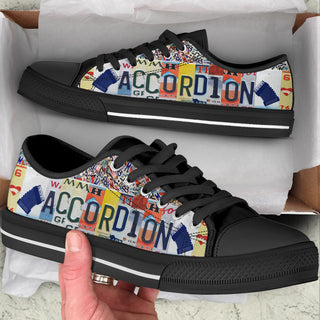 Accordion License Plates Low Top Shoes Canvas Shoes - Best Gift For Music Lovers