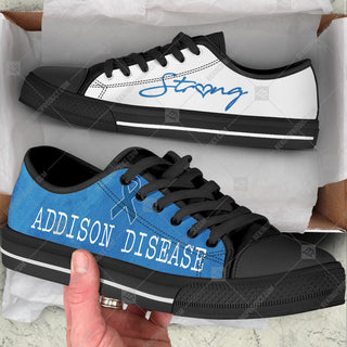 Addison Disease Low Top Shoes Strong Canvas Shoes - Best Gift For Men And Women - Cancer Awareness