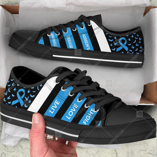 Addison’s Disease Plaid Low Top Canvas Shoes - Best Gift For Men And Women - Cancer Awareness