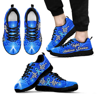 Addison’s Disease Shoes Ribbon Fight Flower Light Sneaker Walking Shoes - Best Gift For Men And Women