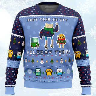 Adventure Time Christmas Time Ugly Christmas Sweater For Men & Women Christmas Gift Sweater BH239