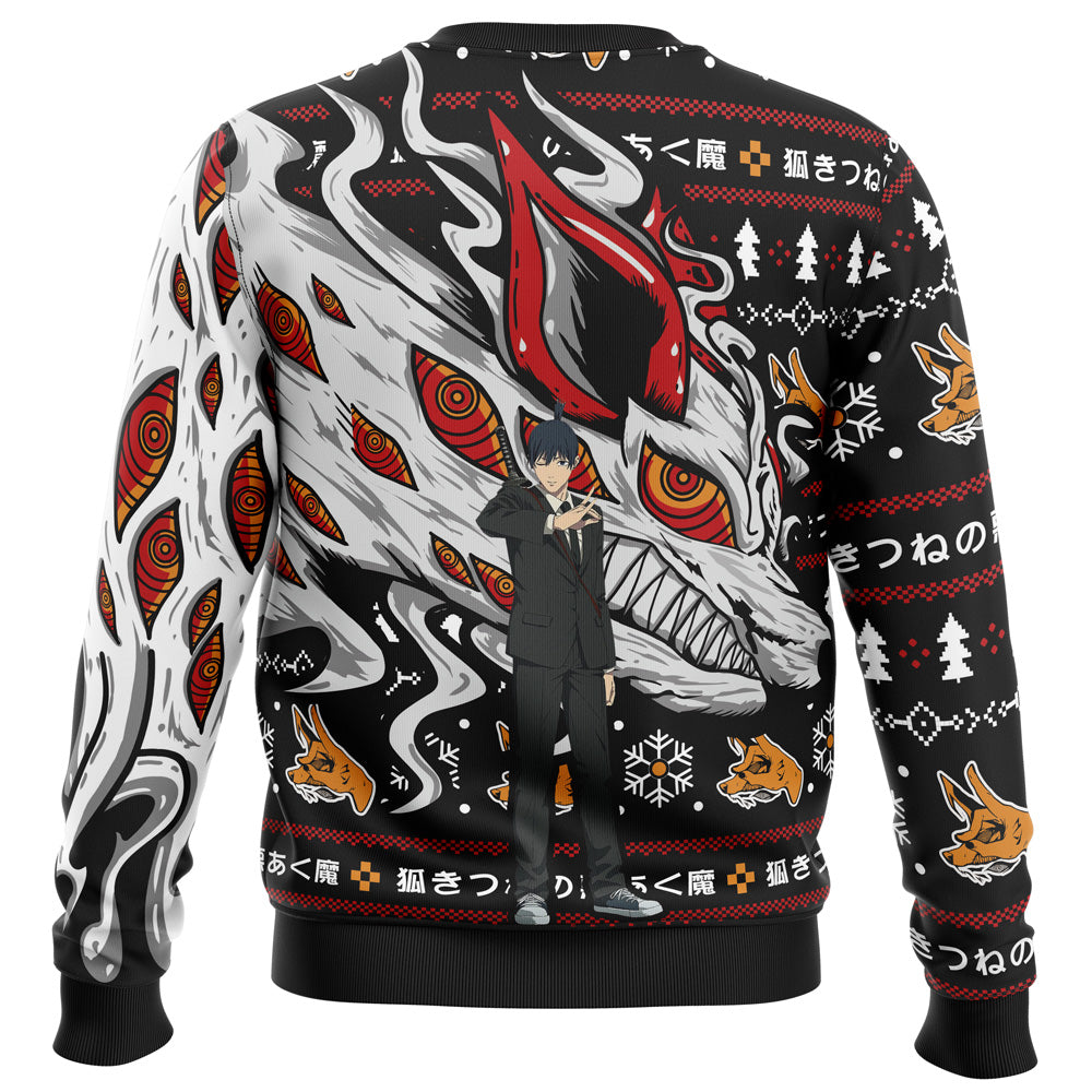 Aki’s Fox Devil Chainsaw Man Ugly Christmas Sweater