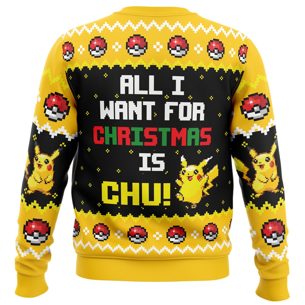All I Want Pikachu Pokemon Ugly Christmas Sweater