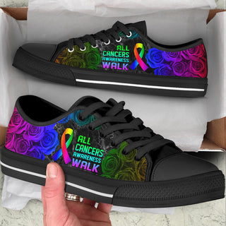 All Cancers Awareness Shoes Walk Low Top Shoes Canvas Shoes - Best Gift For Men And Women