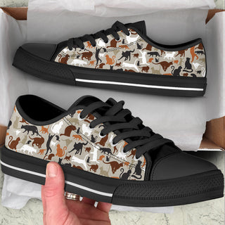 All Cats Pattern SK Low Top Shoes Canvas Print Lowtop Trendy Fashion Casual Shoes Gift For Adults