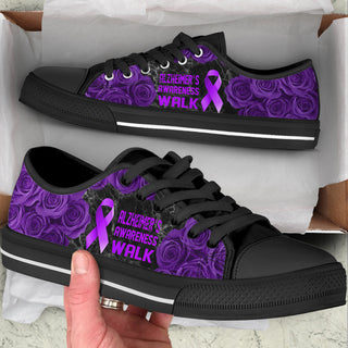 Alzheimer's Low Top Shoes Awareness Walk Canvas Shoes - Best Gift For Men And Women