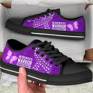 Alzheimer's Low Top Shoes Unbreakable Canvas Shoes - Best Gift For Men And Women - Cancer Awareness