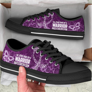 Alzheimer's Low Top Shoes Warrior Bf Canvas Shoes - Best Gift For Men And Women - Cancer Awareness