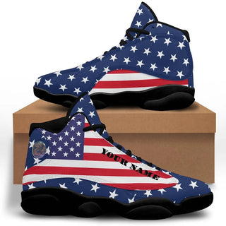 American Flag Simple Flag Shoes Personalized Custom Sneaker 13 Fashion Shoes Curved Basketball Shoes Gift For Men And Women