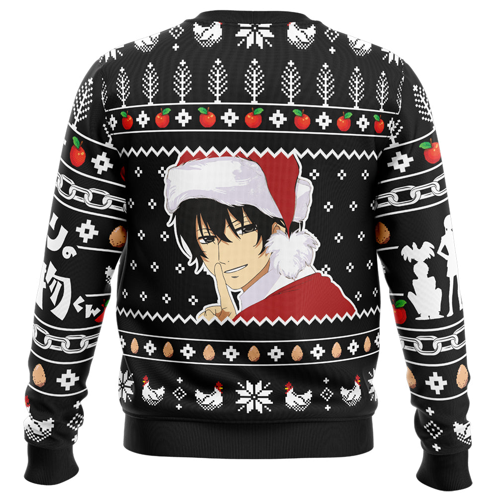 An Apple A Day Can Keep Santa Away If You Throw It Hard Enough My Little Monster Ugly Christmas Sweater