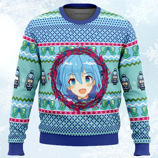 Aqua KonoSuba Ugly Christmas Sweater For Men & Women Christmas Gift Sweater PT512