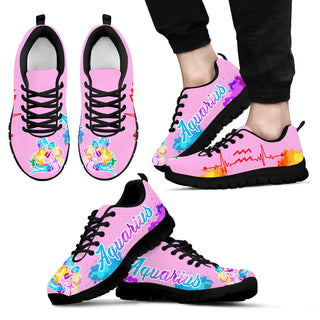 Aquarius Heartbeat Art Pink Sneaker Fashion Comfortable Shoes Running Walking Lightweight Casual Shoes