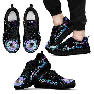 Aquarius Zodiac Holo Wreath Sneaker Fashion Comfortable Shoes Running Walking Lightweight Casual Shoes