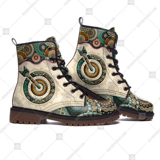 Archery Vintage Mandala Martin Boots Short Leather Boots All Over Print Shoes Fashion Special Gift