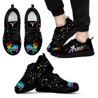 Aries Star Art Sneaker Fashion Comfortable Shoes Running Walking Lightweight Casual Shoes - Zodiac Gift